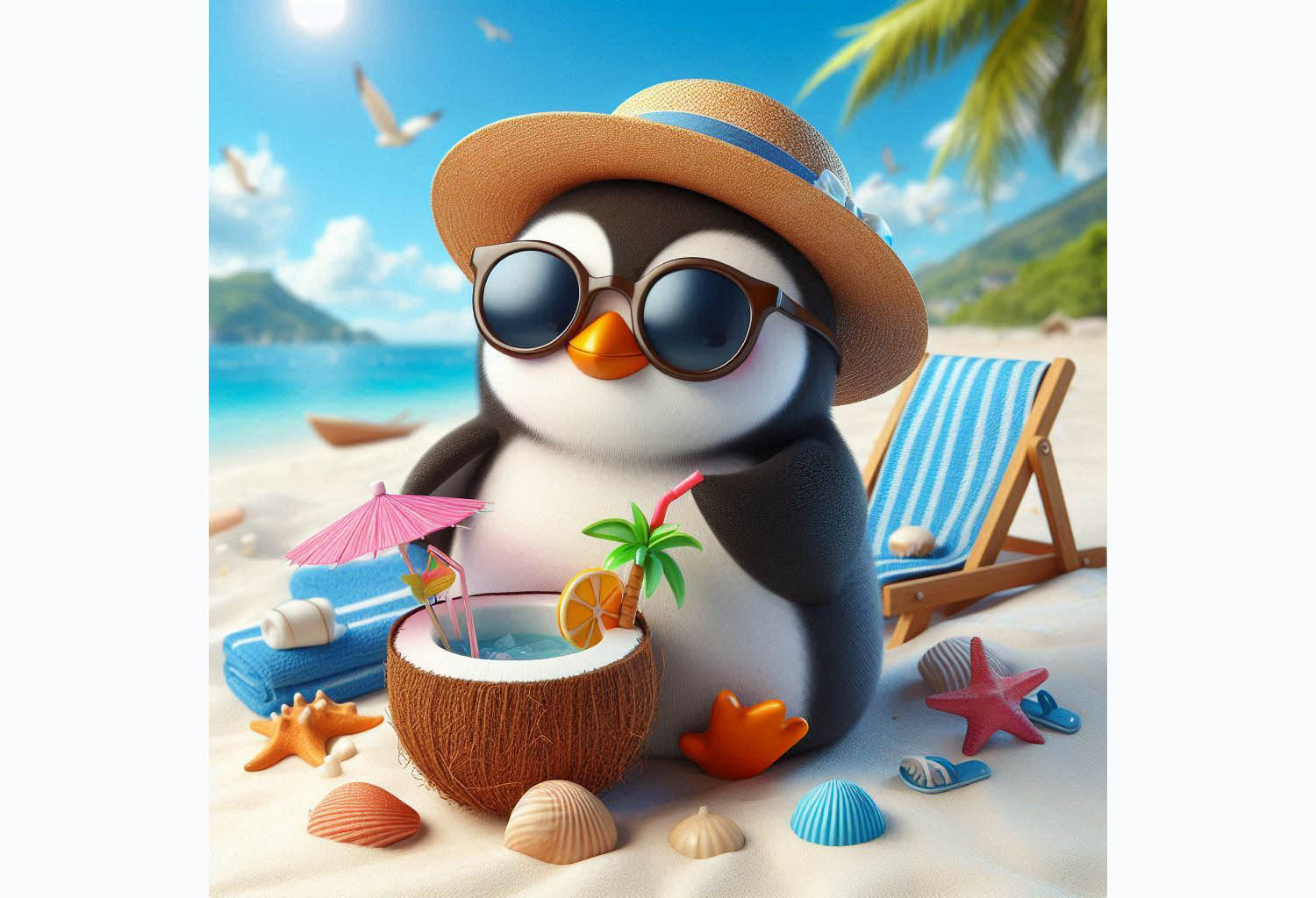 Pingvinen holder sommerferie